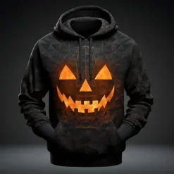 Men's Cartoon Graphic Prints Hoodie Hoodies Sweatshirt Daily Classic Long Sleeve Hooded Halloween Holiday Going out Black Grey Custom Print Print Spring & Fall Designer