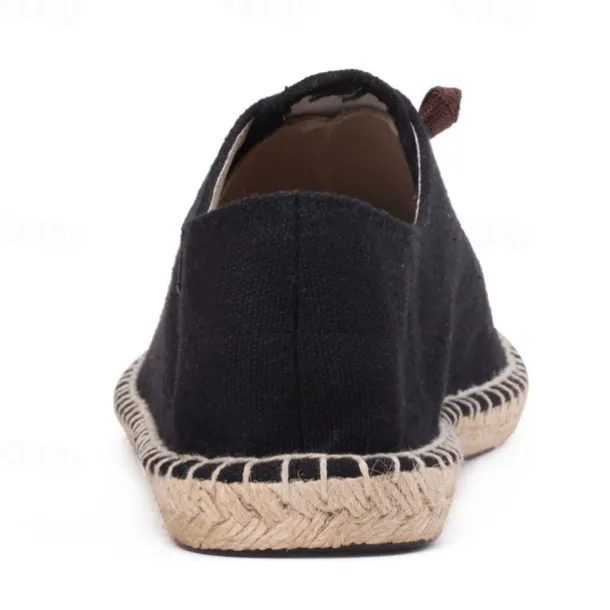 Men's Casual Espadrille Sneakers, Lightweight Lace-Up Shoes with Jute Sole, Stylish Summer Footwear for Everyday Wear and Outdoor Activities