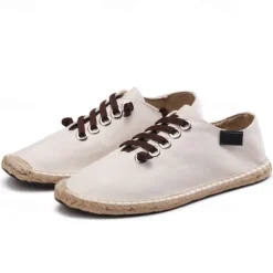 Men's Casual Espadrille Sneakers, Lightweight Lace-Up Shoes with Jute Sole, Stylish Summer Footwear for Everyday Wear and Outdoor Activities