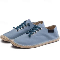 Men's Casual Espadrille Sneakers, Lightweight Lace-Up Shoes with Jute Sole, Stylish Summer Footwear for Everyday Wear and Outdoor Activities