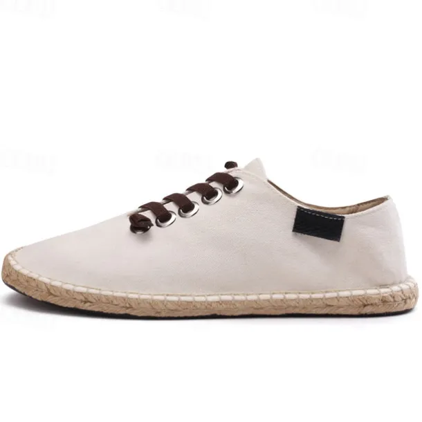 Men's Casual Espadrille Sneakers, Lightweight Lace-Up Shoes with Jute Sole, Stylish Summer Footwear for Everyday Wear and Outdoor Activities