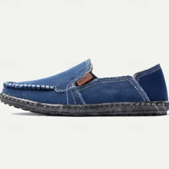 Men's Casual Canvas Slip-On Loafers – Lightweight and Breathable Walking Shoes