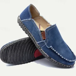 Men's Casual Canvas Slip-On Loafers – Lightweight and Breathable Walking Shoes