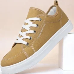 Men's Casual Canvas Sneakers – Lightweight Lace-Up Shoes with Durable Sole for Everyday Wear and Outdoor Activities