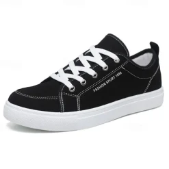 Men's Casual Canvas Sneakers – Lightweight Lace-Up Shoes with Durable Sole for Everyday Wear and Outdoor Activities