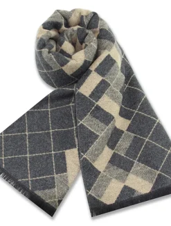 Men's Casual Daily Weekend Black Apricot Scarf Plaid