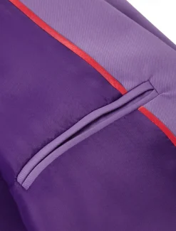 Men's Casual Fall Wedding Party Suits Notch Lapel Purple Fashion Formal Solid Colored Standard Fit 2 Piece Single Breasted Two-buttons