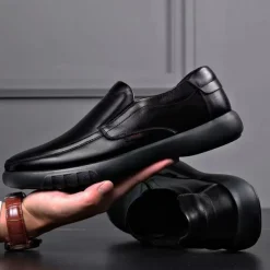 Men's Casual Faux Leather Loafers, Slip-On Comfortable Dress Shoes for Business Office Daily Wear