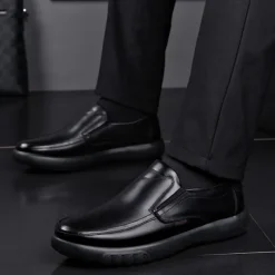 Men's Casual Faux Leather Loafers, Slip-On Comfortable Dress Shoes for Business Office Daily Wear