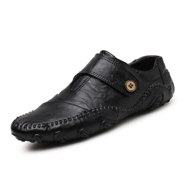 Men's Casual Faux Leather Loafers – Slip-On Driving Shoes with Non-Slip Sole, Hand-Stitched Moccasins for Outdoor Walking, Travel, and Daily Wear