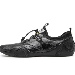 Men's Casual Faux Leather Sneakers – Lightweight Breathable Lace-Up Shoes, Stylish Non-Slip Walking Footwear for Daily Wear & Outdoor Activities