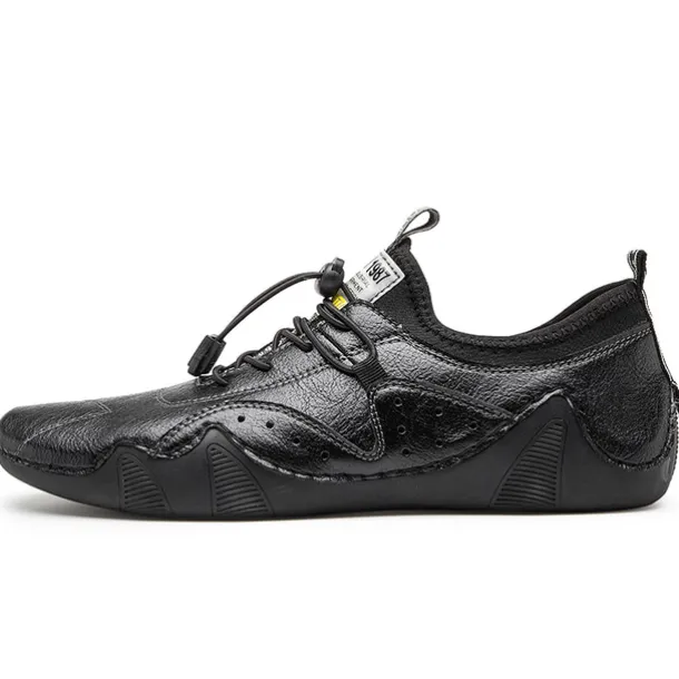 Men's Casual Faux Leather Sneakers – Lightweight Breathable Lace-Up Shoes, Stylish Non-Slip Walking Footwear for Daily Wear & Outdoor Activities
