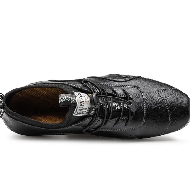 Men's Casual Faux Leather Sneakers – Lightweight Breathable Lace-Up Shoes, Stylish Non-Slip Walking Footwear for Daily Wear & Outdoor Activities