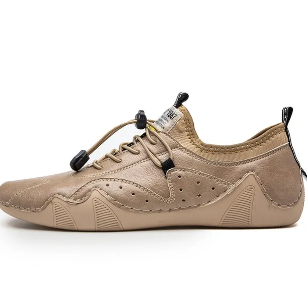 Men's Casual Faux Leather Sneakers – Lightweight Breathable Lace-Up Shoes, Stylish Non-Slip Walking Footwear for Daily Wear & Outdoor Activities