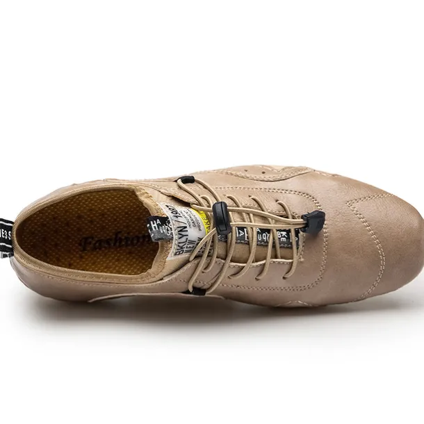 Men's Casual Faux Leather Sneakers – Lightweight Breathable Lace-Up Shoes, Stylish Non-Slip Walking Footwear for Daily Wear & Outdoor Activities