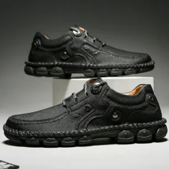 Men's Casual Green Faux Leather Sneakers with Comfortable Fit and Durable Soles – Ideal for Outdoor Activities and Everyday Wear