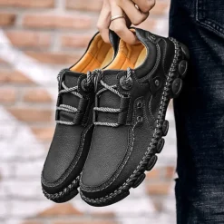 Men's Casual Green Faux Leather Sneakers with Comfortable Fit and Durable Soles – Ideal for Outdoor Activities and Everyday Wear