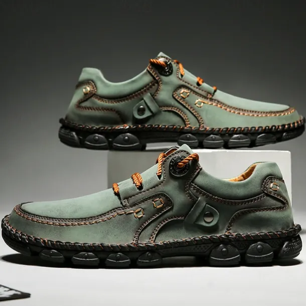 Men's Casual Green Faux Leather Sneakers with Comfortable Fit and Durable Soles – Ideal for Outdoor Activities and Everyday Wear
