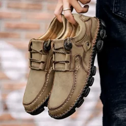 Men's Casual Green Faux Leather Sneakers with Comfortable Fit and Durable Soles – Ideal for Outdoor Activities and Everyday Wear