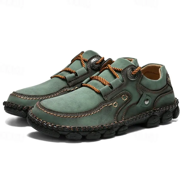 Men's Casual Green Faux Leather Sneakers with Comfortable Fit and Durable Soles – Ideal for Outdoor Activities and Everyday Wear