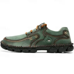 Men's Casual Green Faux Leather Sneakers with Comfortable Fit and Durable Soles – Ideal for Outdoor Activities and Everyday Wear