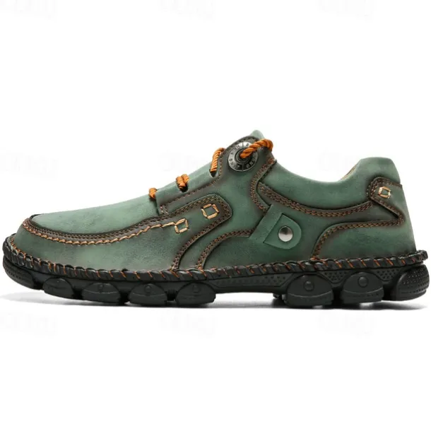 Men's Casual Green Faux Leather Sneakers with Comfortable Fit and Durable Soles – Ideal for Outdoor Activities and Everyday Wear