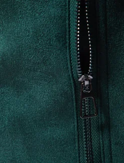 Men's Casual Jacket Suede Jacket Casual Daily Windbreaker Sexy Fall & Winter Solid / Plain Color Casual Collarless Regular Black Yellow Green Gray Jacket