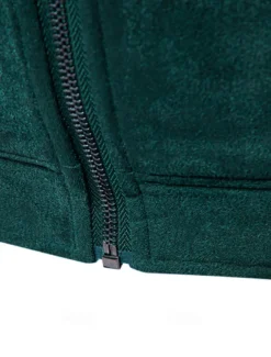 Men's Casual Jacket Suede Jacket Casual Daily Windbreaker Sexy Fall & Winter Solid / Plain Color Casual Collarless Regular Black Yellow Green Gray Jacket