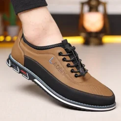 Men's Casual Lace-Up Sneakers with Comfortable Sole, Breathable Design for Everyday Wear, Ideal for Outdoor Activities and Urban Style
