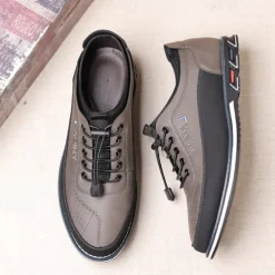 Men's Casual Lace-Up Sneakers with Comfortable Sole, Breathable Design for Everyday Wear, Ideal for Outdoor Activities and Urban Style