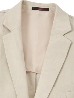 Men's Casual Linen Suits Beige Half Lined Lightweight Summer Solid Colored Standard Fit 2 Piece Single Breasted One-button