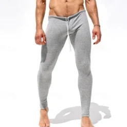 Men's Casual Pants Drawstring Plain Comfort Breathable Casual Daily Casual Gray Micro-elastic