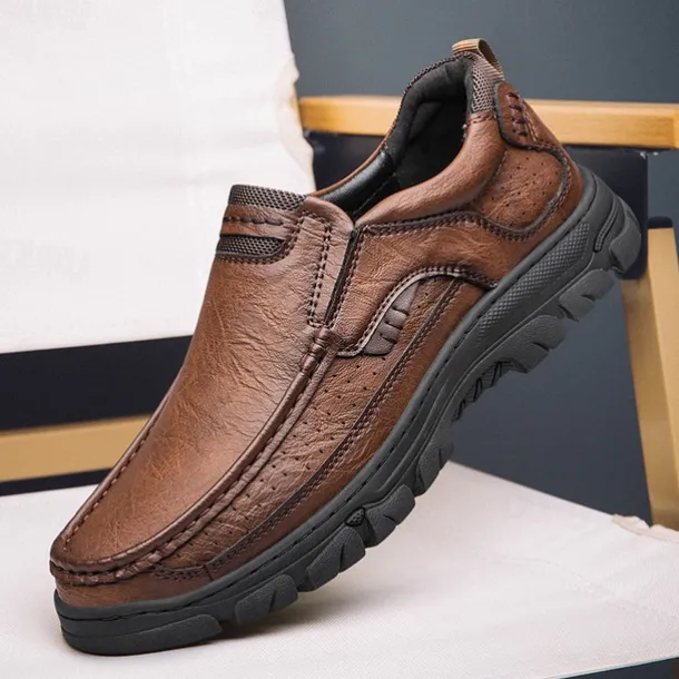Men's Casual Slip-On Loafers – Lightweight Breathable Walking Shoes with Non-Slip Sole, Comfortable Leather Design