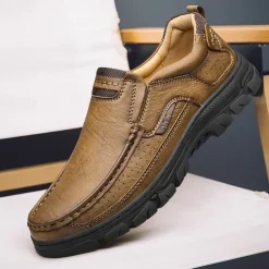 Men's Casual Slip-On Loafers – Lightweight Breathable Walking Shoes with Non-Slip Sole, Comfortable Leather Design