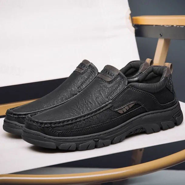 Men's Casual Slip-On Loafers – Lightweight Breathable Walking Shoes with Non-Slip Sole, Comfortable Leather Design