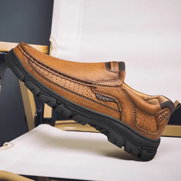 Men's Casual Slip-On Loafers – Lightweight Breathable Walking Shoes with Non-Slip Sole, Comfortable Leather Design