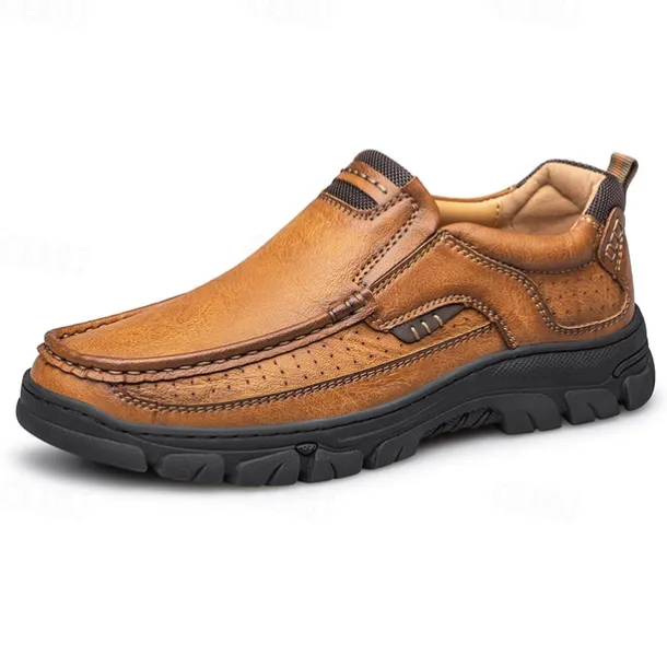 Men's Casual Slip-On Loafers – Lightweight Breathable Walking Shoes with Non-Slip Sole, Comfortable Leather Design