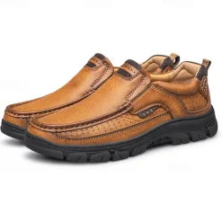 Men's Casual Slip-On Loafers – Lightweight Breathable Walking Shoes with Non-Slip Sole, Comfortable Leather Design