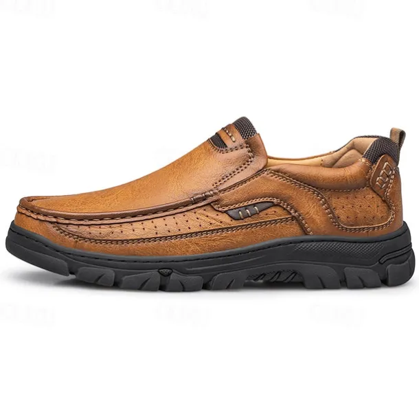 Men's Casual Slip-On Loafers – Lightweight Breathable Walking Shoes with Non-Slip Sole, Comfortable Leather Design