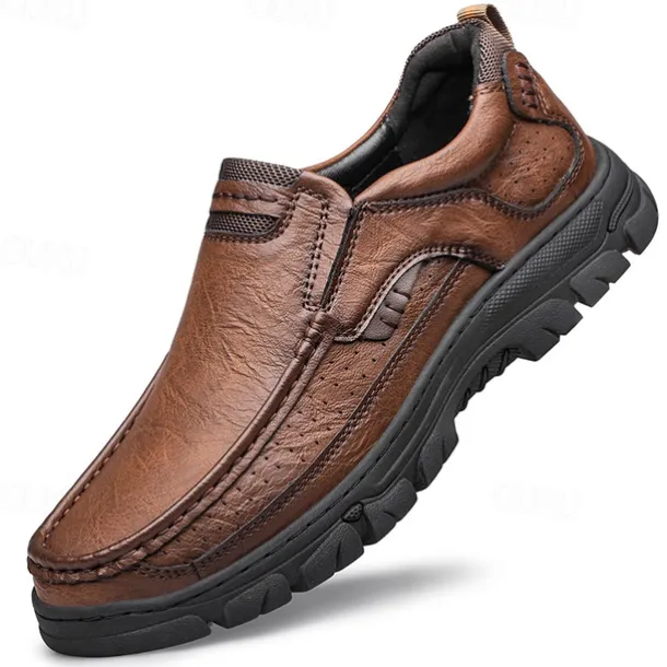 Men's Casual Slip-On Loafers – Lightweight Breathable Walking Shoes with Non-Slip Sole, Comfortable Leather Design