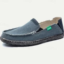 Men's Casual Slip-On Loafers - Breathable Canvas Upper, Lightweight Sole, Ideal for Daily Wear