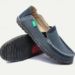 Men's Casual Slip-On Loafers - Breathable Canvas Upper, Lightweight Sole, Ideal for Daily Wear