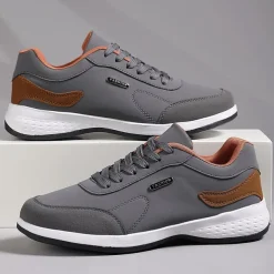 Men's Casual Tan Athletic Sneakers with Cushioned Sole and Lace-Up Design – Comfortable Everyday Walking Shoes