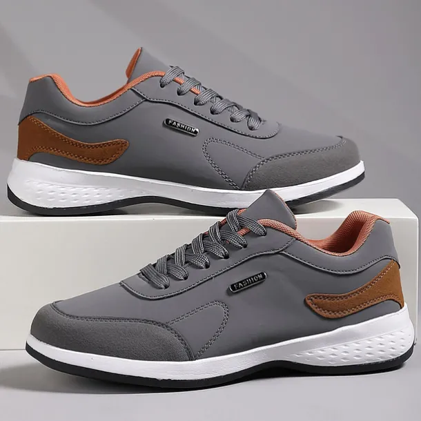 Men's Casual Tan Athletic Sneakers with Cushioned Sole and Lace-Up Design – Comfortable Everyday Walking Shoes