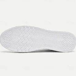 Men's Casual White Sneakers with Color Splash Design - Comfortable Fashionable Low-Top Lace-Up Shoes