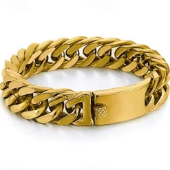 mens chain bracelet 316l stainless steel black punk double curb cuban rombo link 14mm fits 7inch wrist