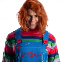 Men's Child's Play 2 Chucky Wig As Shown Synthetic Wig Afro Curly Asymmetrical Wig Halloween Wigs