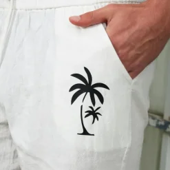 Men's Chinos Casual Shorts Leaf Breathable Outdoor Short Outdoor Daily Vacation Hawaiian White Blue Micro-elastic