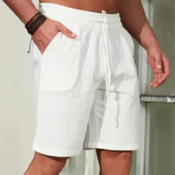 Men's Chinos Casual Shorts Leaf Breathable Outdoor Short Outdoor Daily Vacation Hawaiian White Blue Micro-elastic