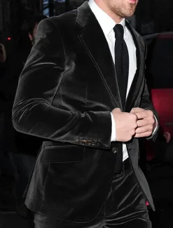 Men's Christmas Party Suits Notch Blue green Black Solid Colored Slim Fit 2 Piece Single Breasted Two-buttons